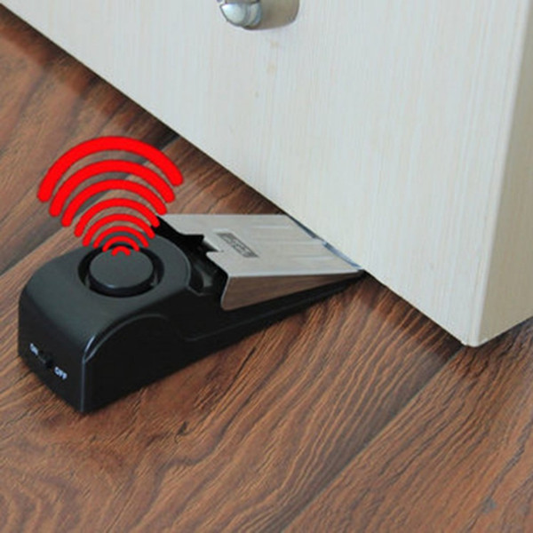 120dB Mini Wireless Vibration Alarm Door Stop Alarm for home Wedge Shaped Stopper Alert Security System Block Blocking System