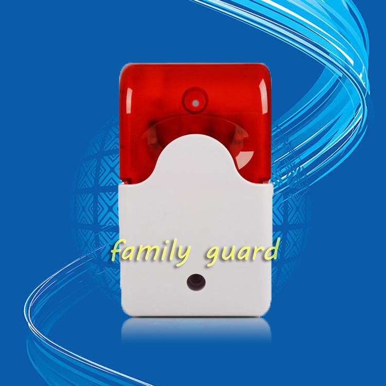 Wholesale-Free Shipping!12V Mini Indoor Wired Siren with Red light Siren Flash Sound Home Security Alarm Strobe System 110dB Hot Sale