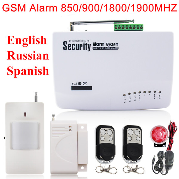 GSM01 Dual-antenna Russian Englsih Voice Prompt Wireless/wired Home Burglar Security SIM GSM Alarm System Metal Remote keychain