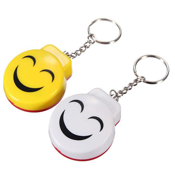 Smile Face Alarm Personal Electronic Panic Alarm Anti-Rape Anti-Attack Alarm Sensor Security Siren Keychain Yellow Wholesale