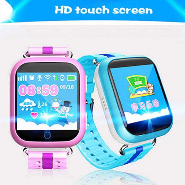 Wholesale- Original Anti Lost Alarm GPS Kids Watch Q750 Q100 Baby Watch 1.54inch Touch Screen SOS Call Location Device Tracker for Kid Safe