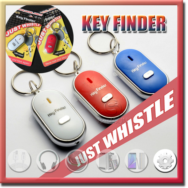 Whistle Activated Key Finder with LED Light and Switch Anti-Lost Alarm for Key Black/White/Blue/Red Retail Packing