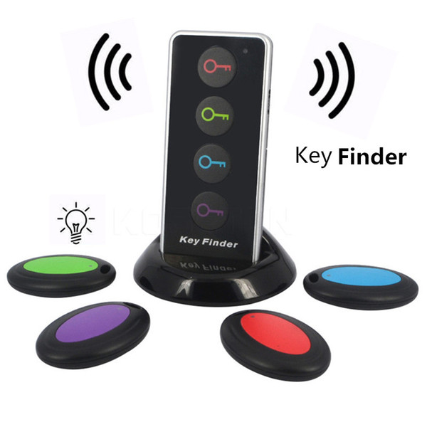 Wireless Key Finder 4 in 1 Smart Tracker Advanced Remote Key Locator Mobile Phone Wallet Home Anti-Lost with 4 receivers and 1 dock