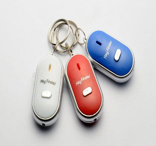 LED Whistle Key Finder With Key Chain Lost Keys Mobile Wallet Chain Finder Keychain Whistle Sound Control Anti-lost Device Alarm