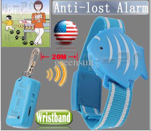 10pcs Anti Lost Alarm fish Wristband For Kids Child Pet theft Safety key chain finder