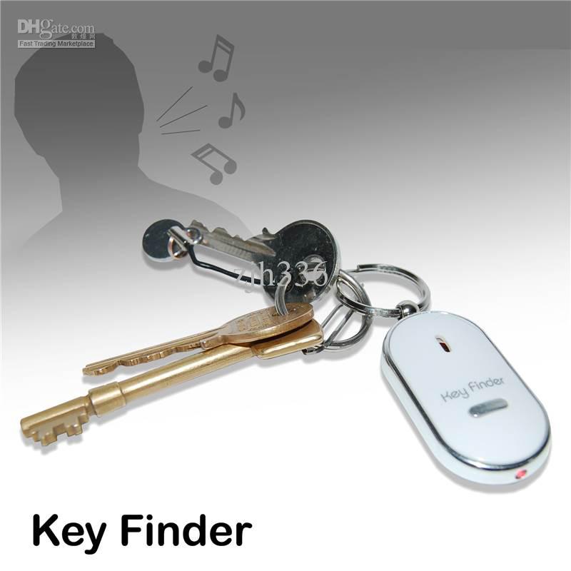 Free Shipping 5 Pieces/Lot LED Key Finder Locator Find Lost Keys Chain Keychain Whistle Sound Control