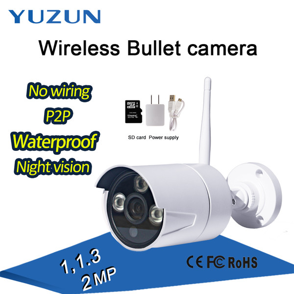 720P 1080P P2P white night vis wireless Home security mini bullet baby cctv monitor IP66 waterproof wifi ip outdoor camera with wifi hotspot