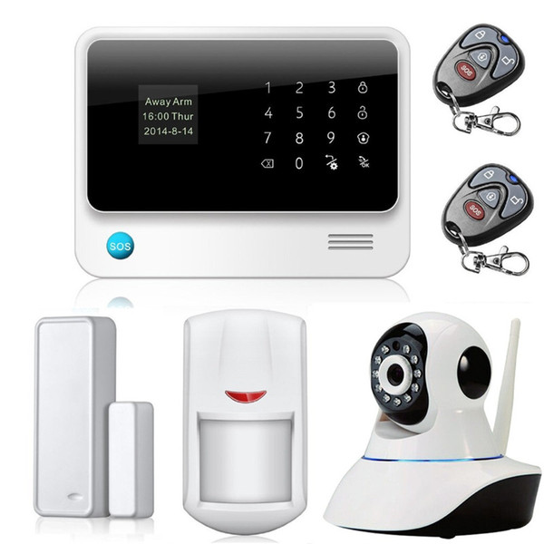 English/Spanish/French Smart Home Wireless GPRS/GSM/ WiFi Alarm System With Camera, Android/IOS APP