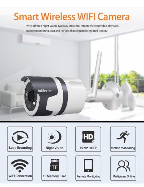 Ethernet interface Outdoor WIFI IP Camera 1080P Video Monitoring WIFI Camera