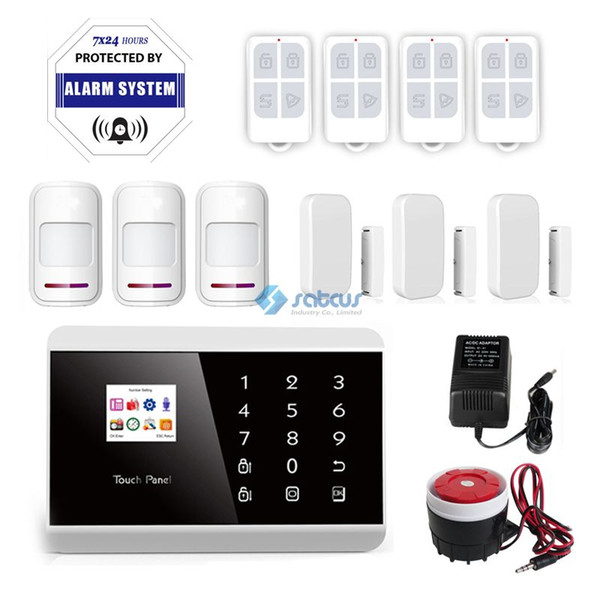 APP Control Smart Touch Keypad TFT Color Display PSTN+GSM Alarme Wireless Home Security Alarm Motion/Magnetic Sensor SG-218