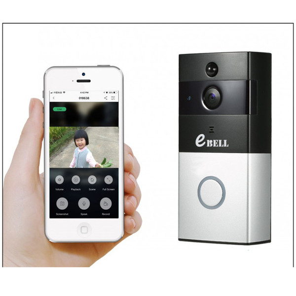 eBELL New Battery Powered Smart WiFi Video Doorbell, APP Operating, 720P HD Security Camera, Audio Talking, Night Vision, PIR Alarm