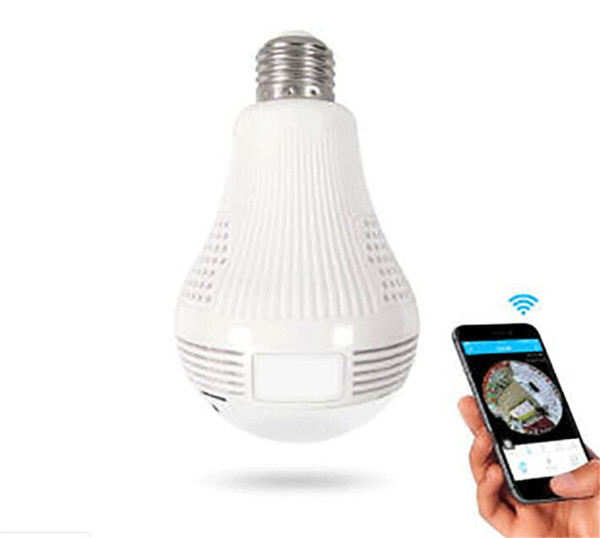 Wireless IP Camera Bulb Light FishEye 360 Degree 3D VR Mini Panoramic Home CCTV Security Bulb Camera IP