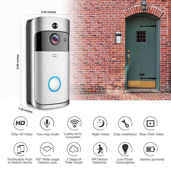 Wifi Video Doorbell With Chime HD 720P Camera Smart WI-FI Intercom Door Bell Video Call For Apartments IR Alarm Wireless Security Camera