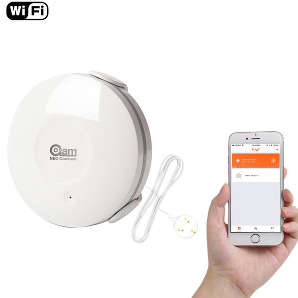 Smart Water Sensor WiFi , Water Flood Wi-Fi and Leak Detector Alarm Sensor and App Notification Alerts, No Hub Operated