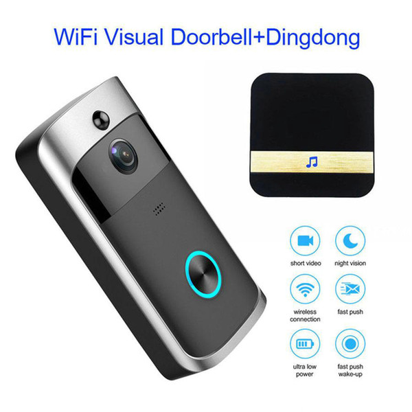 Wifi Video Doorbell With Chime HD 720P Camera Smart WI-FI Intercom Door Bell Video Call For Apartments IR Alarm Wireless Security Camera