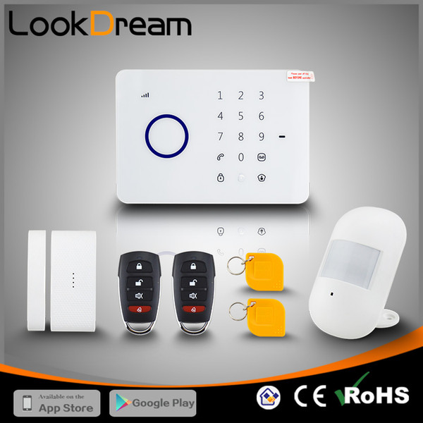 Luxury APP Wireless GSM Home Alarm Wireless House Security Burglar Systems With RFID By DHL Free