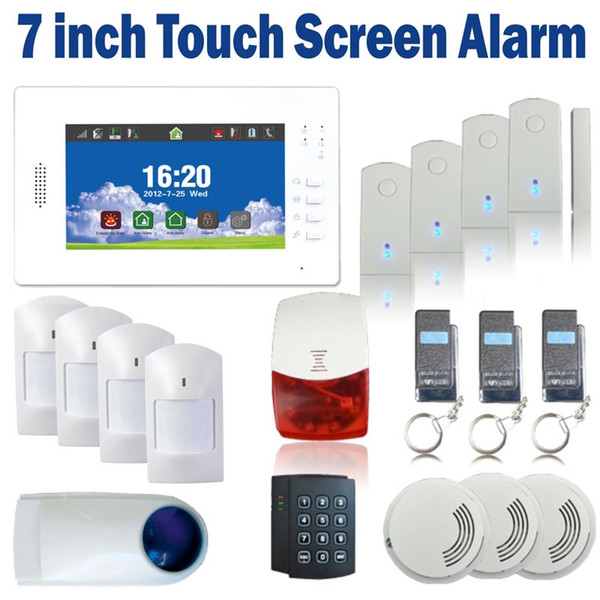 Wireless GSM Alarm System 7 Inch Screen Touch Kedpad Smart Home/office Secutiry Alarm Supports iOS & Android apps