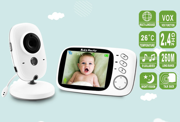 10pcs Wireless Video Color Baby Sleepy Monitor with 3.2Inches LCD 2 Way Audio Talk Night Vision Surveillance Security Camera Babysiitter