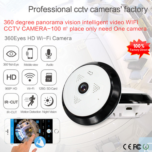 360 Graden smart panoramin webcam Mini draadloze camera IP camera 960 P wifi ondersteuning P2P tweeweg audio360 Graden