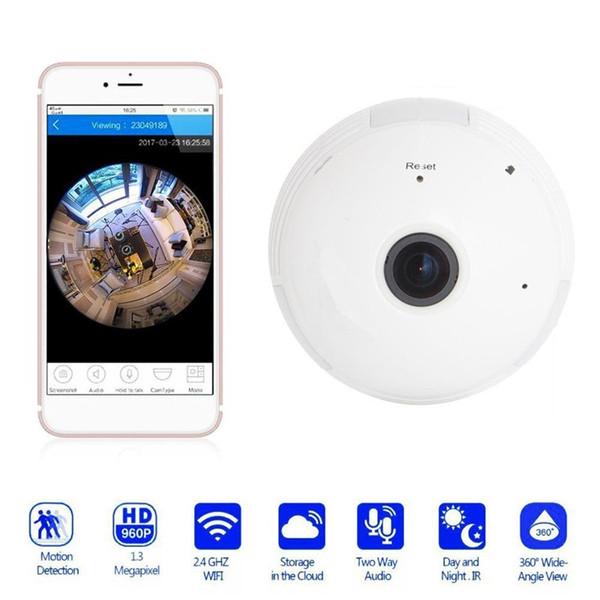 Light Bulb Security Cameras WiFi 960P 360 Panoramic Fisheye Security Surveillance CCTV Motion Detection Remote Control Baby Cam