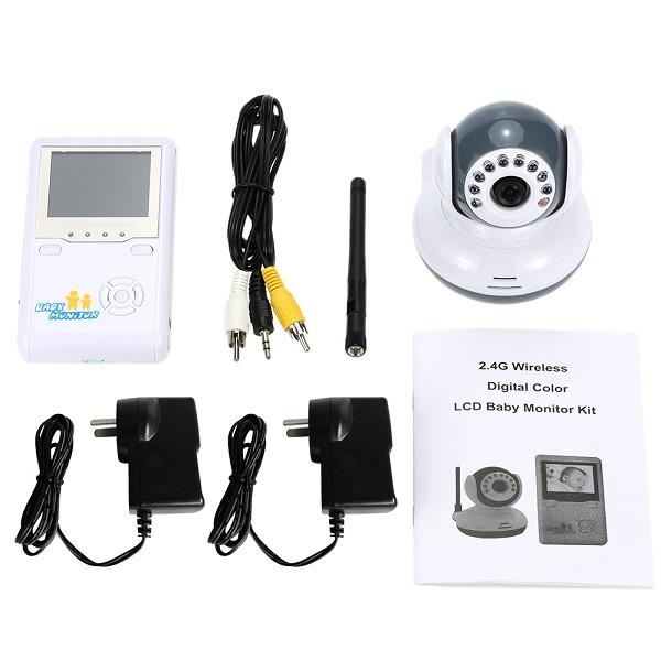 2.4inch video babysitter doppler fetal IR Night Vision 2 way Talk Zoom 4 CHs Rechargeable Battery detector fetal doppler