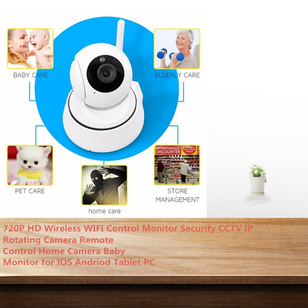 720P HD Wireless WIFI Control Monitor Security CCTV IP Rotating Camera Remote Control Home Camera Baby Monitor for IOS Andriod Tablet PC