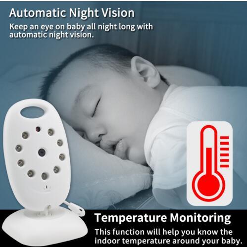 Fashionable Wireless Video Baby Monitor 2.0 inch Color Security Camera NightVision IR LED Temperature Monitoring with 8 Lullaby