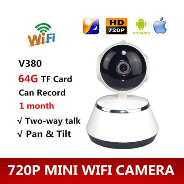 V380 Phone APP HD 720P Mini IP Camera Wifi Camera Wireless P2P Security Night Vision IR Robot Baby Monitor Support(SD C