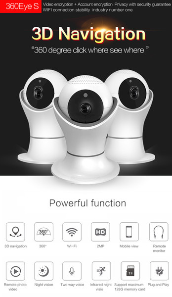 Hot 720P & HD 1080P Home Security Wireless Smart IP Camera Surveillance Camera Wifi 360 rotating NightVision CCTV Camera Baby Monitor