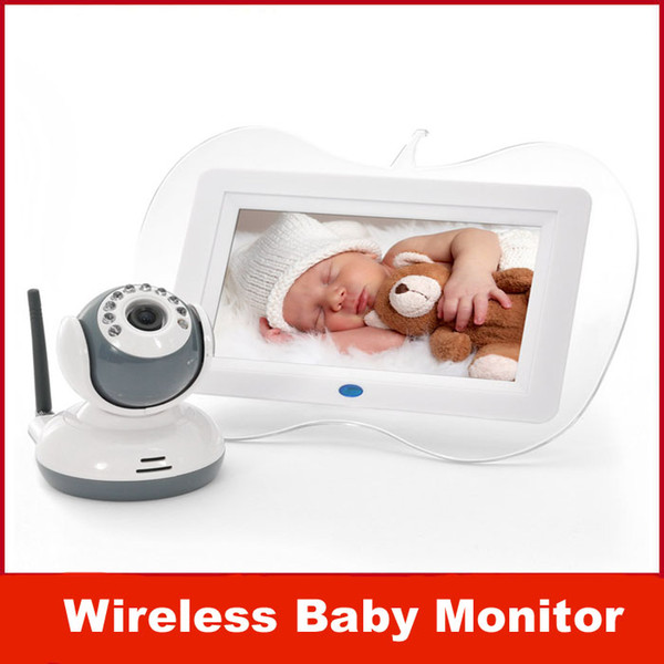 Free Shipping 2.4GHz 7 inch Interference Free Digital LCD Baby Monitor Kit Wireless Night Vision