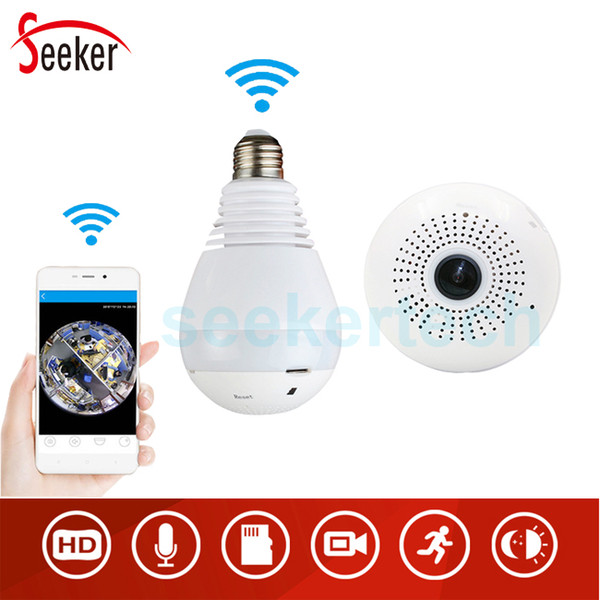 960P 1080P 360 degree Wireless IP Camera LED Bulb Light Fisheye Smart Home CCTV 3D VR Camera 1.3MP Home Security WiFi Camera Panoramic