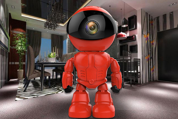 960P Red Robot IP Camera WIFI Baby Monitor 1.3MP Wireless CCTV IR Leds Remote Home Smart Monitoring TF Card Indoor Surveillance Free DHl