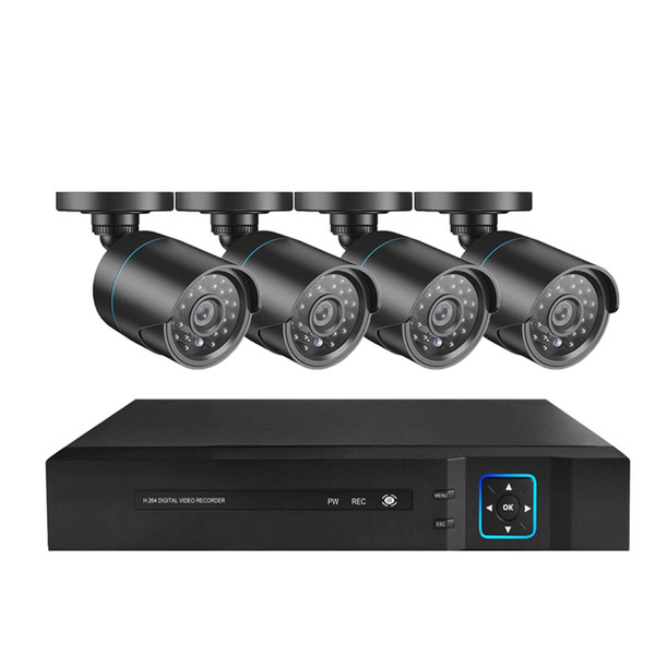 PUAroom 1080P Security Camera System 4CH Video Recorder DVR 2.0MP Bullet Surveillance Cameras Outdoor Indoor Using