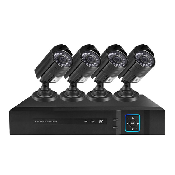 PUAroom 720P 4CH HD 1280TVL CCTV Camera 24PCS IR-LEDs Video Security System DVR Recorder