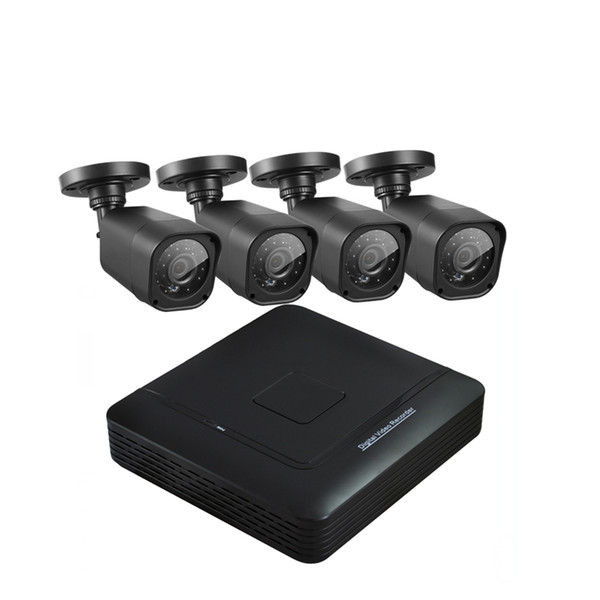 PUAroom 4CH Video Security System 1.0 Megapixel IP67 Outdoor Bullet Cameras 65ft Night Vision