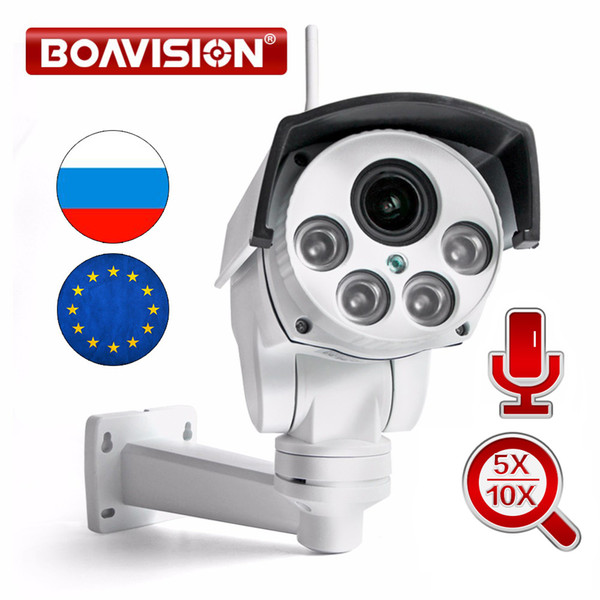 HD 1080P Bullet Wifi PTZ IP Camera Audio 5X / 10X Optical Zoom Auto Focus Lens 2MP Wireless CCTV IP Camera Outdoor Onvif CamHi