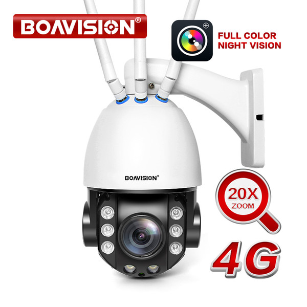 HD 1080P SIM Card 4G PTZ IP Camera Wireless 20X Optical Zoom Outdoor Security CCTV Camera Two Way Audio Full Color Night Vision