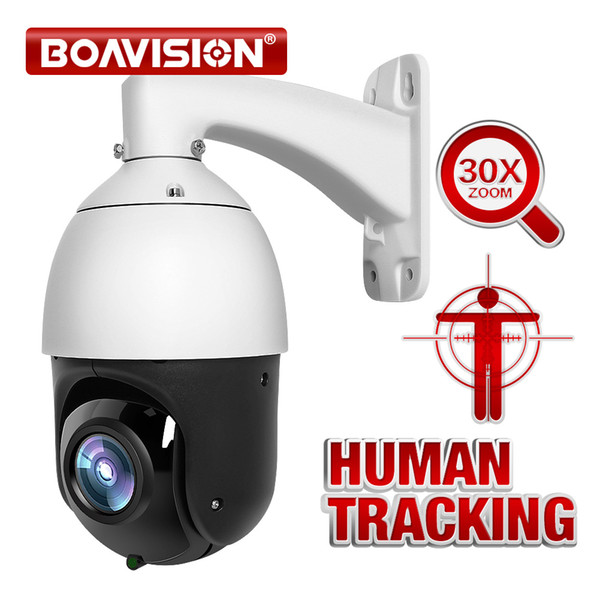 AI Auto Tracking PTZ IP Camera POE 30X Zoom 1080P H.265 AI Human Body Face Zooming Programing Presets Patrolling Outdoor IR 80M