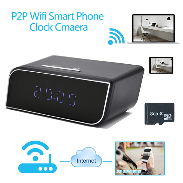 1080P HD IR Night Vision IP Wireless Table Alarm Clock Security Surveillance Motion Actived Nanny Camera With Loop recording.