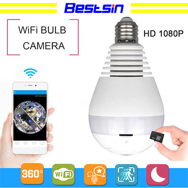 Light 960P 1080P WiFi Panoramic bulb security cameras 360° Home Security camera system wireless IP 3D Fish Eye monitor light Bulb camera