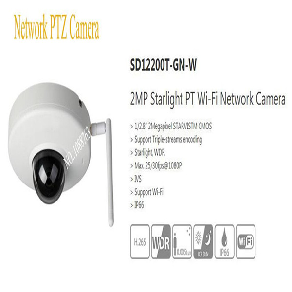 Free Shipping Dahua Original English CMOS Security CCTV 2MP Starlight PT Network Camera Without LOGO SD12200T-GN Speed Dome