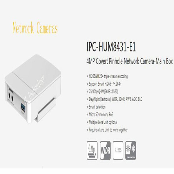 Dahua In Stock Free Shipping NEW Product Security CCTV 4MP Covert Mini Network Camera-Main Unit without logo IPC-HUM8431-E1