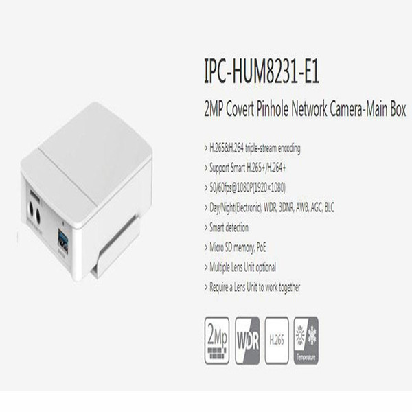 Dahua Free Shipping CCTV 2MP Covert Network Camera Main Box without logo IPC-HUM8231-E1