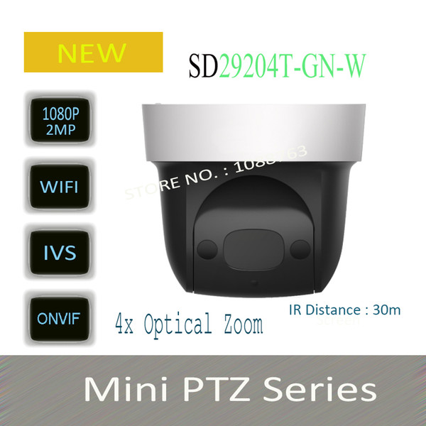 In Stock Free Shipping Security IP Camera cctv 4X 2MP HD Mini IR PTZ Dome Camera with POE Wifi Camera WithLogo DH-SD29204T-GN-W