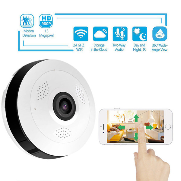 360 Degree Panoramic Wide Angle MINI Cctv Camera V380 Smart IP Camera Wireless Fisheye Lens 1080P Security Home mini Wifi IP Camera pet CAM