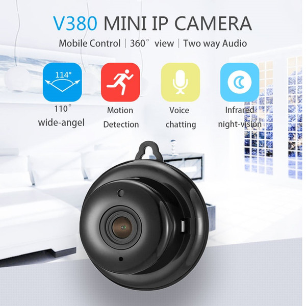 Home Security V380 2.1mm Lens 720P Wireless Mini WIFI Night Vision Smart IP Camera Auto Onvif Monitor Baby Monitor Surveillance