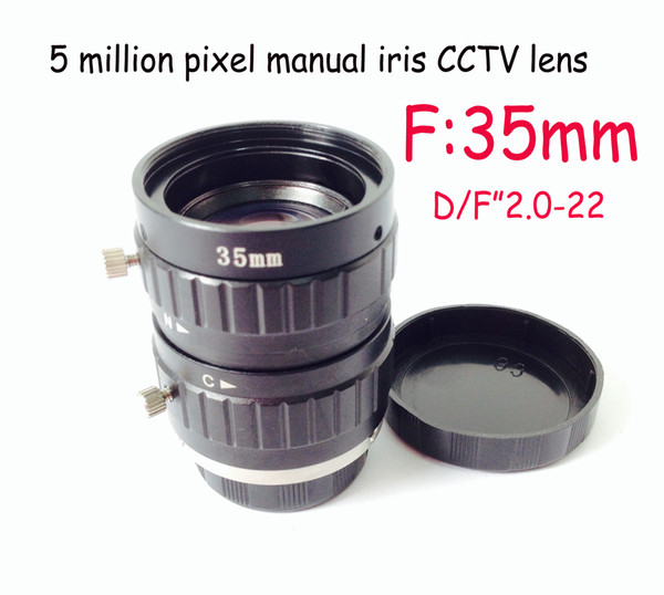 35mm low distortion 5 mega pixels C mount cctv industry lens