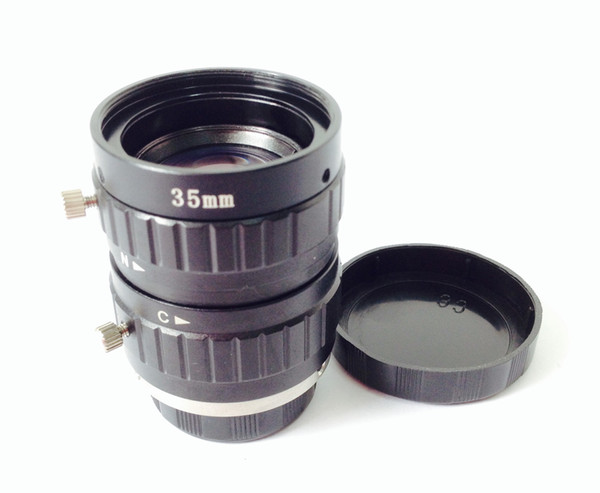 Free shipping low distortion fixed focus 5mp c mount 2/3 inch 35mm mega pixels cctv industry lens