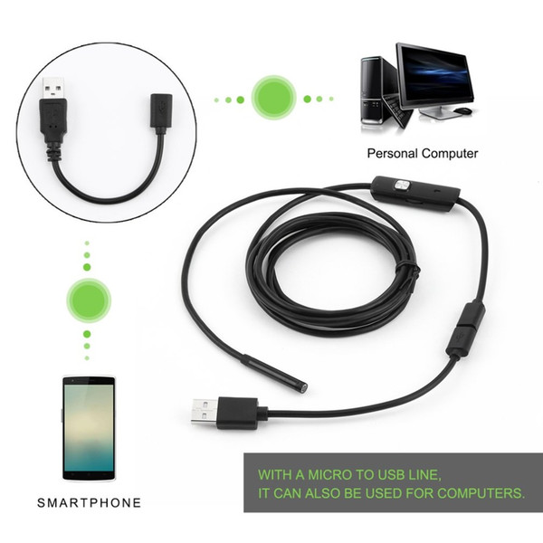 Android USB Endoscope Camera 5.5MM Lens 1m Soft Snake Wire Android Borescopes Mini Camera For PC Android Phone