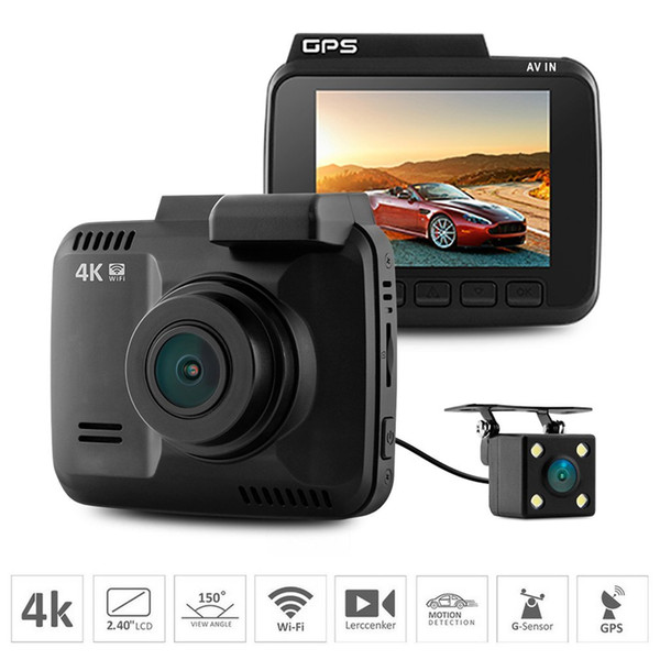 Mini Car DVR Mini dash CAM 4K 2160P Car Dashboard Camera Built-in GPS WIFI G-sensor Windscreen Suction Mount DVR Night Vision Smart APP CCTV